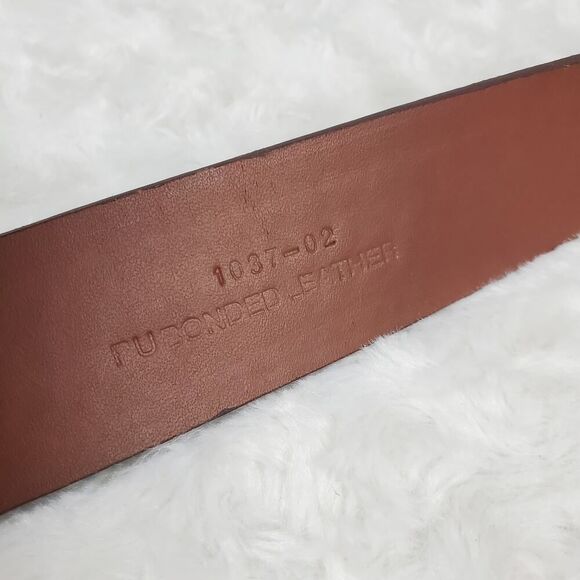 Leather Tooled Belt Brown Size Medium 34-36 - Picture 11 of 11